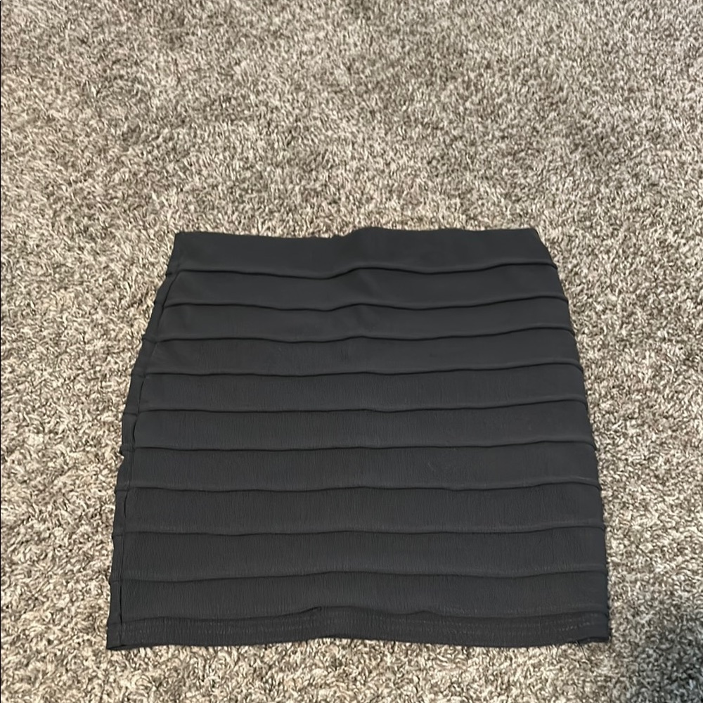Ambiance Gray Textured Mini Skirt